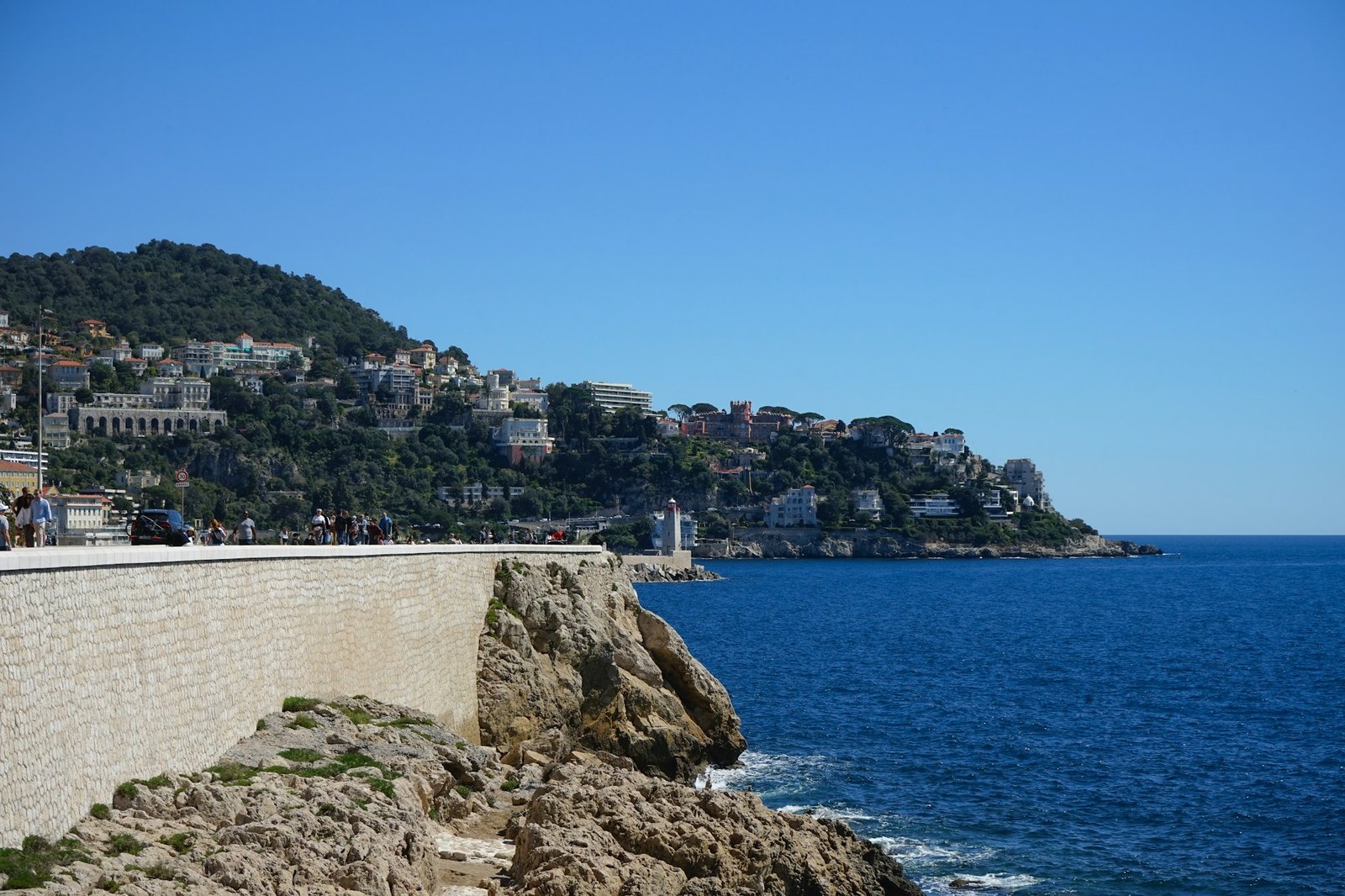 The Côte d'Azur coastline near Nice — prime, supply-constrained, and built around legal certainty